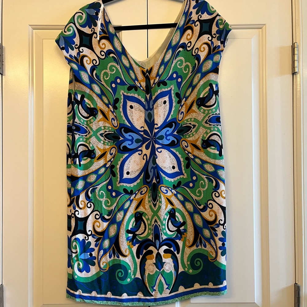 Maeve Anthro Blue and Green Dress